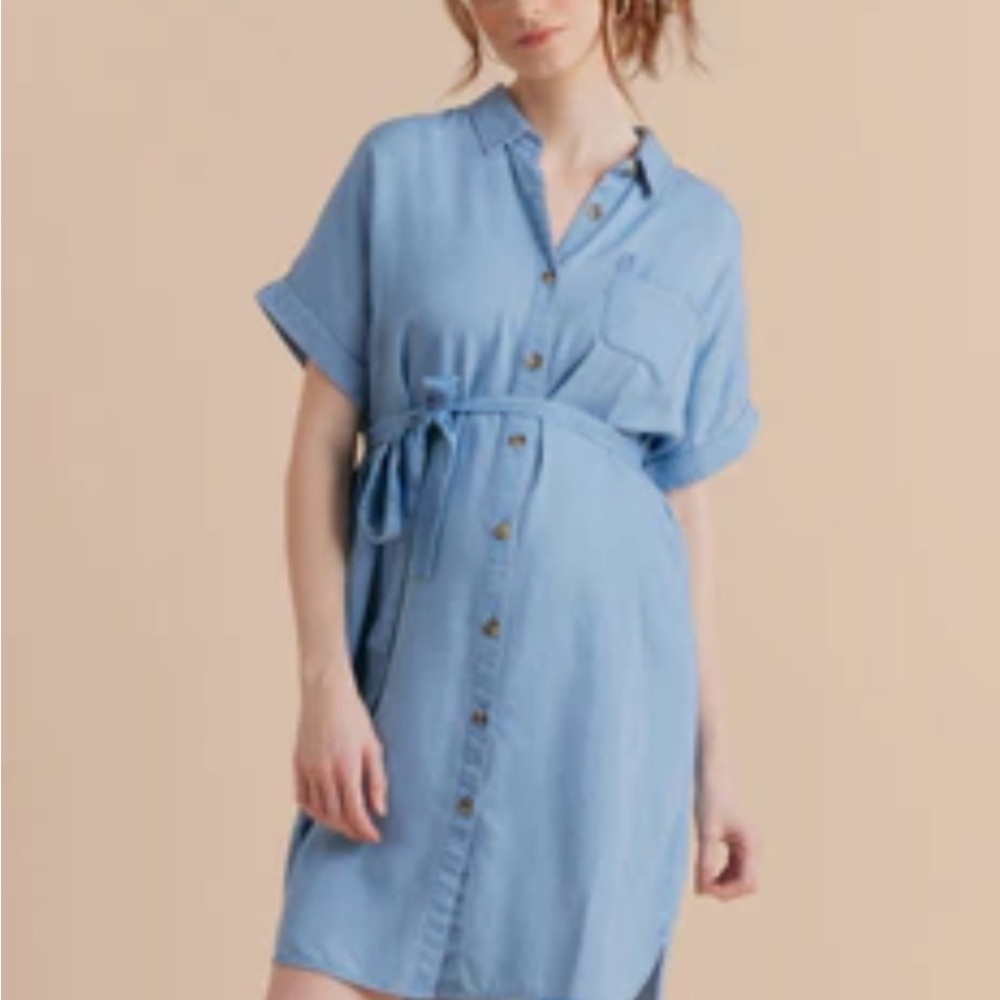 Hatch Light Blue Button-Down Dress